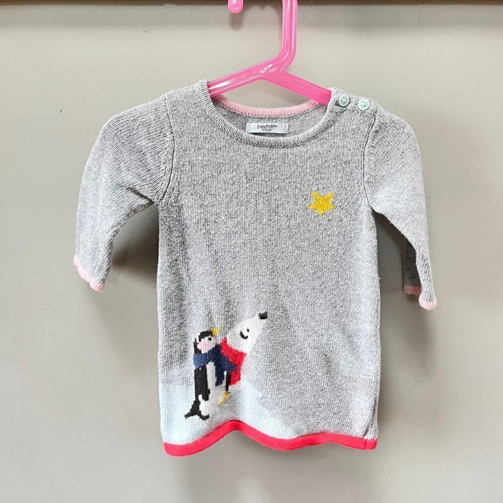 Baby Boden Penguin and Polar‎ Bear Knit Dress- Size 6-12 months